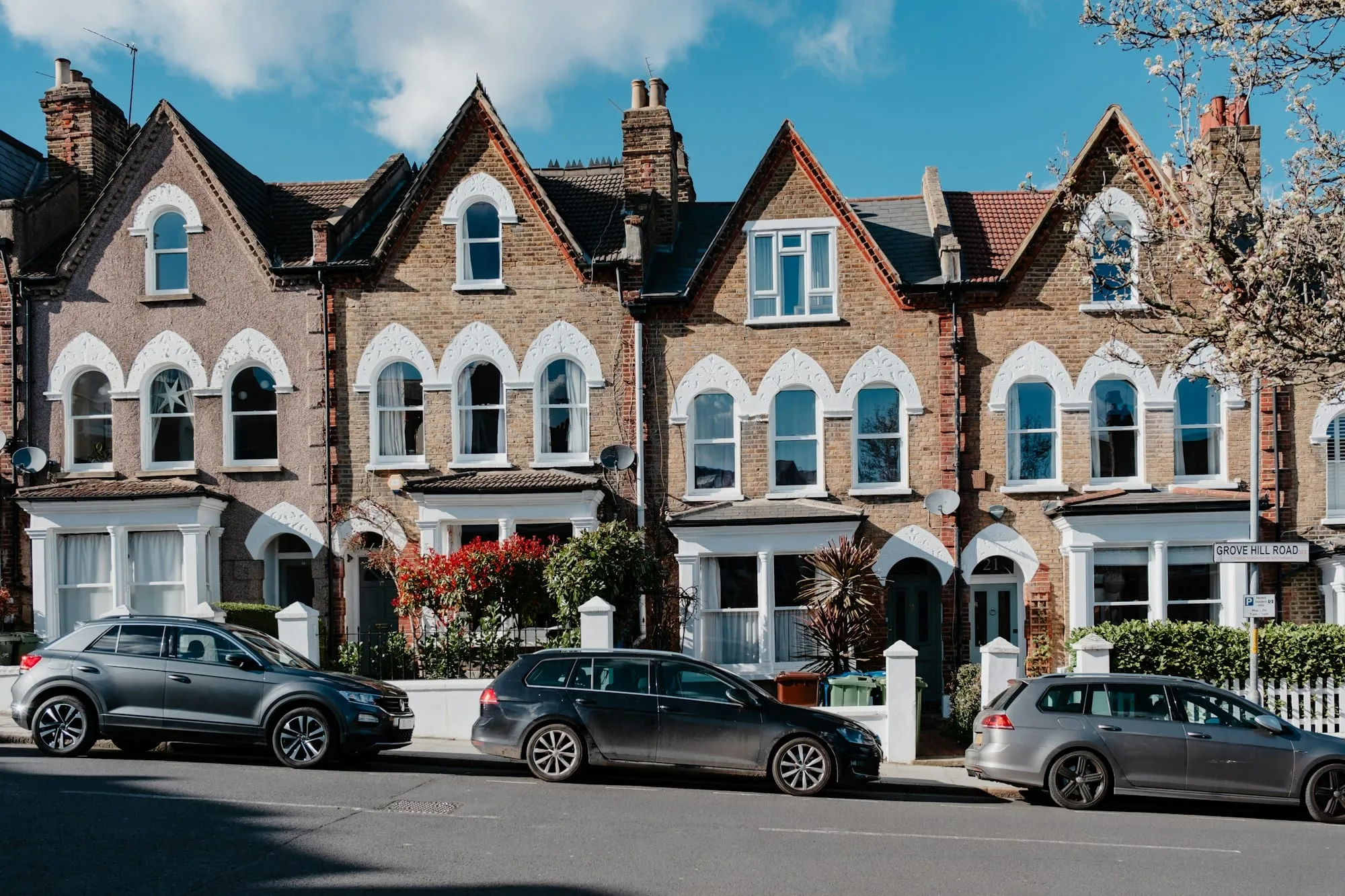 Row of Victorian terraced houses